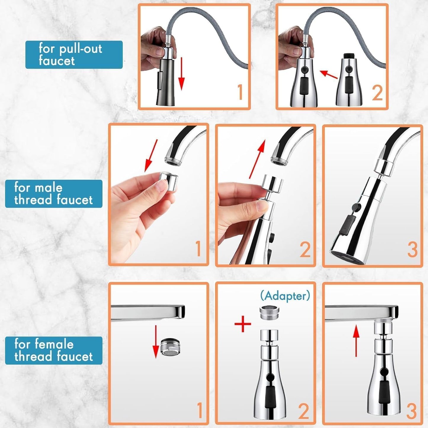 Nubilous Tap Extender for Kitchen Sink Flexible Faucet with Tap Extension for Convenient Use Upgrade Your Kitchen Sink with Flexible Tap for Easy Access