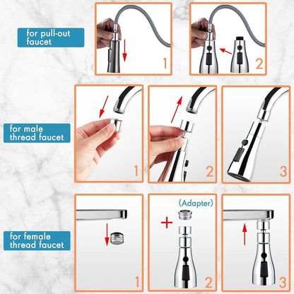 Nubilous Tap Extender for Kitchen Sink Flexible Faucet with Tap Extension for Convenient Use Upgrade Your Kitchen Sink with Flexible Tap for Easy Access